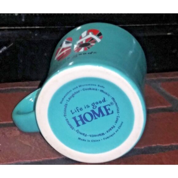Life Is Good Turquoise Coffee Mug Heavy Stoneware NWOT FLIP FLOPS do what you... - Picture 6 of 7
